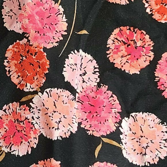 Talbots Petite Floral Pencil Skirt Back Vent Slit Black Pink Coral Size 8P NWT - Picture 5 of 10